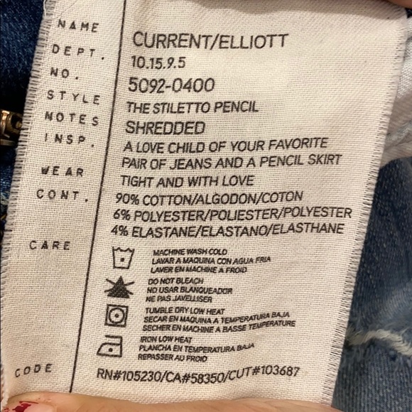 Current Elliot distressed denim pencil skirt - Picture 7 of 7